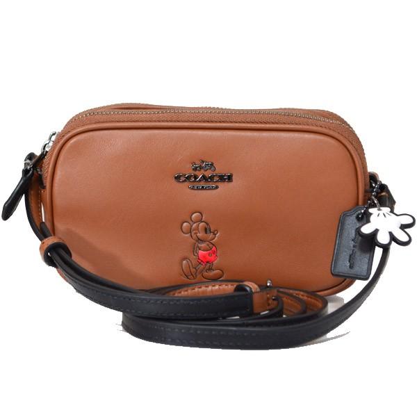 コーチ バッグ Coach ディズニー ミッキー コラボ レザー ダブルファスナー 斜め掛け ショルダー クロスボディ バッグ サドル Buyee Buyee Japanischer Proxy Service Kaufen Sie Aus Japan