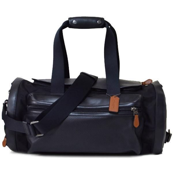 ブラックレザー ボストンバッグ　COACH COACH コーチ メンズバッグ パンチング レザー 2WAY ジム
