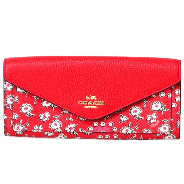 COACH コーチ 長財布 ーティングキャンパス レザー フローラル