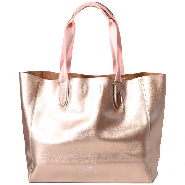 COACH コーチ バッグ ダービー メタリックレザー トート ラージ 