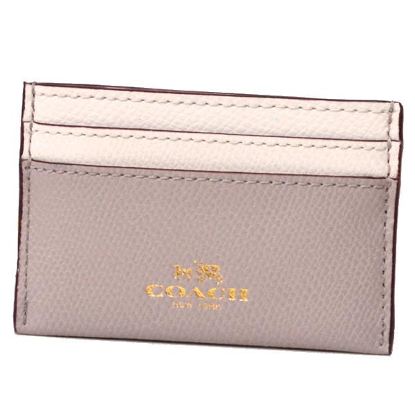 coach 名刺入れ コーチ カードケース COACH バイカラー レザー 定期入れ 名刺