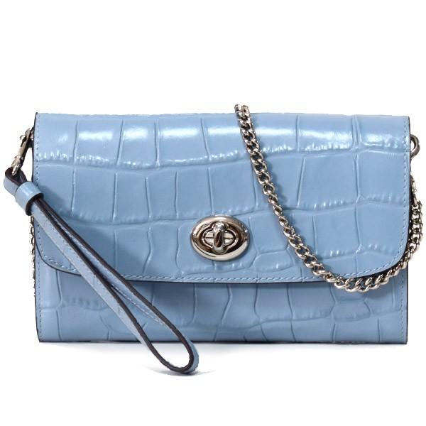 COACH（コーチ） バッグ クロコダイルエンボスレザー チェーン リスト 