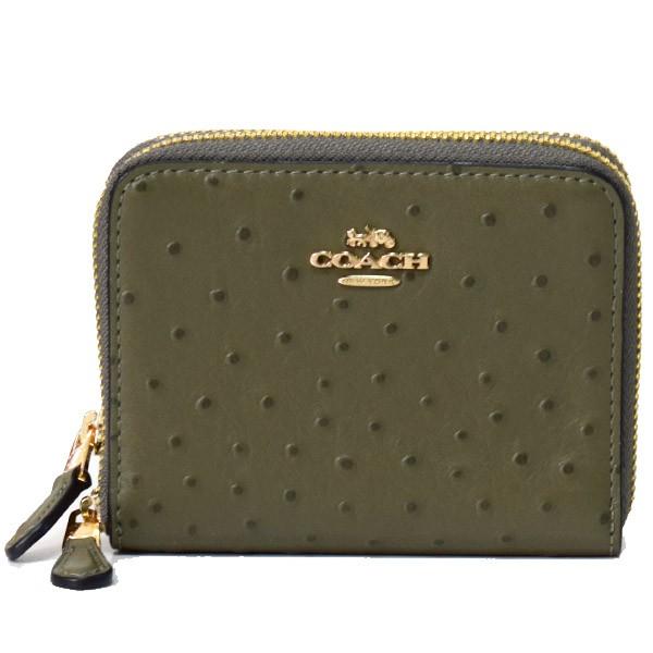 COACH コーチ 財布 オーストリッチエンボスレザー スモール ダブル  