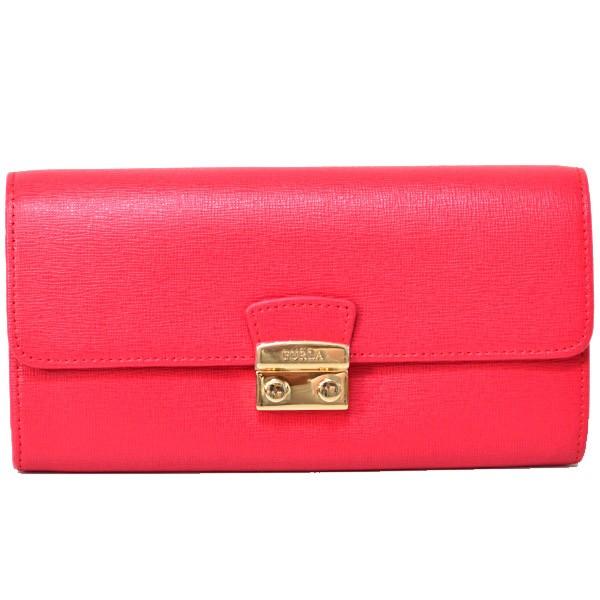 FURLA★フルラ★ジュリア★レッド FURLA（フルラ） 財布 ジュリア コーティング レザー スリム 長財布