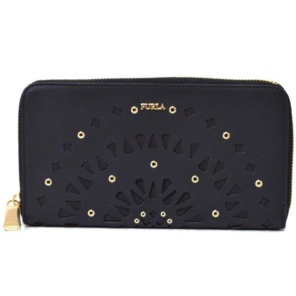 FURLA フルラ 財布 カッティングレザー リベット アコーディオン