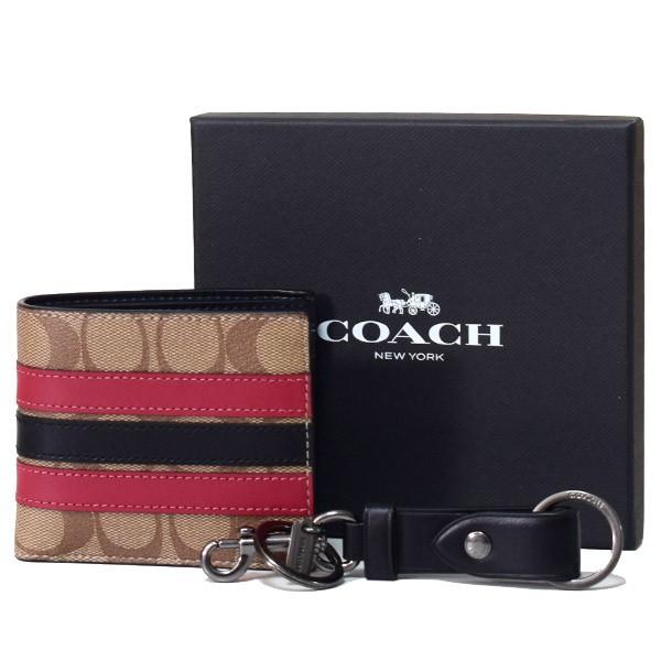 コーチ メンズ小物 Coach メンズ キャンバス カーフレザー シグネチャー ビルフォード 二つ折り キーホルダー 専用box付 2点セット タンマルチ ブランド専門店 パイクストリート 通販 Yahoo ショッピング