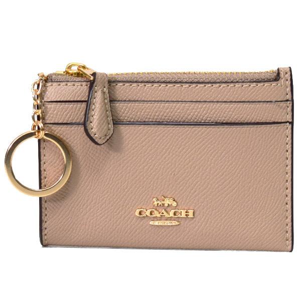 コーチ 小銭入れ COACH クロスグレインレザー ロゴ キーリング付き 