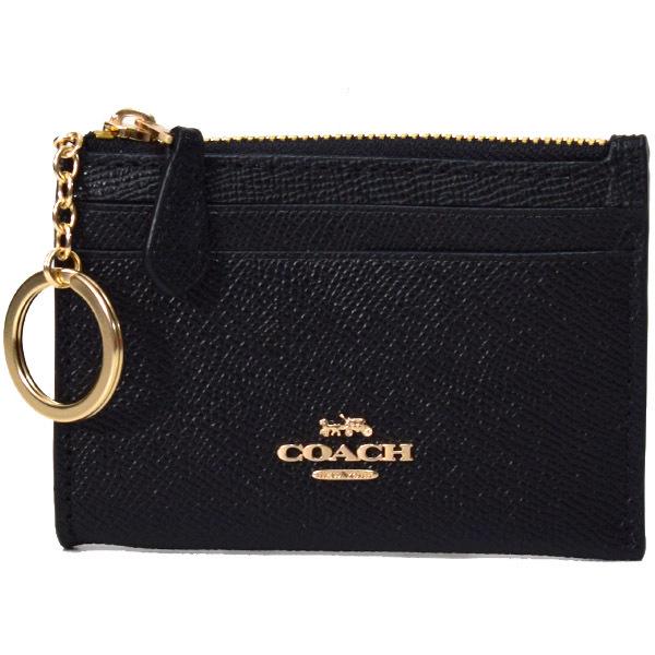 COACH コーチ 小銭入れ クロスグレインレザー ロゴ キーリング