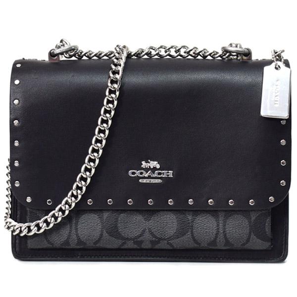 COACH シグネチャー ショルダーバッグ スタッズ パイソン 2way PVC