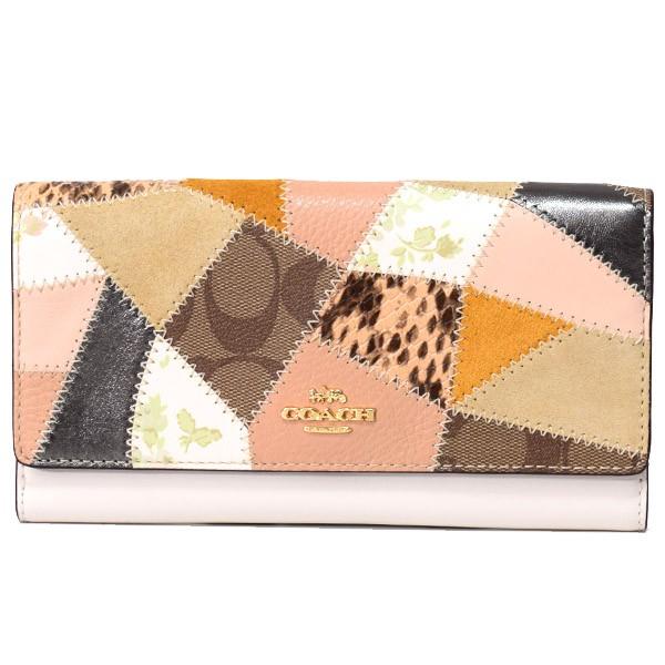 COACH（コーチ） 長財布 カーフレザー コーティングキャンバス 