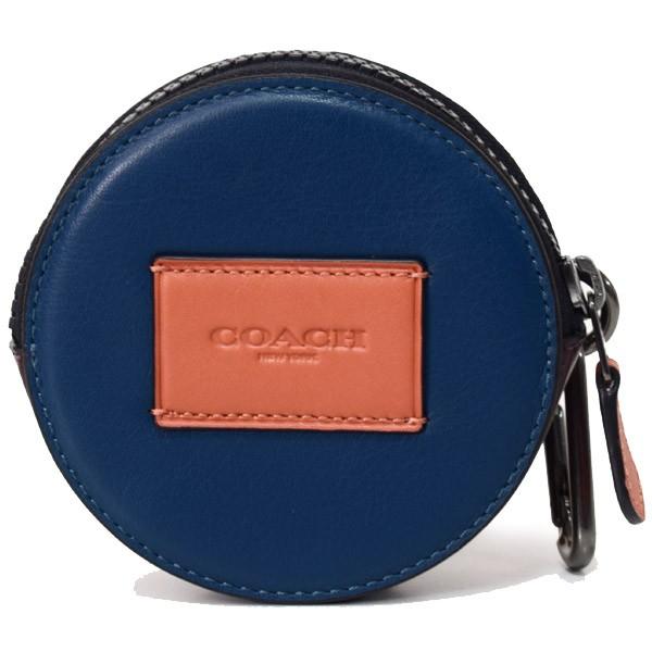 コーチ メンズ小物 COACH スムースカーフレザー カラーブロック ラウンド ハイブリッド カラビナ付き ポーチ オックスブラッド×エーゲマルチ 91258 COACH（コーチ） メンズ小物 スムースカーフレザー カラーブロック