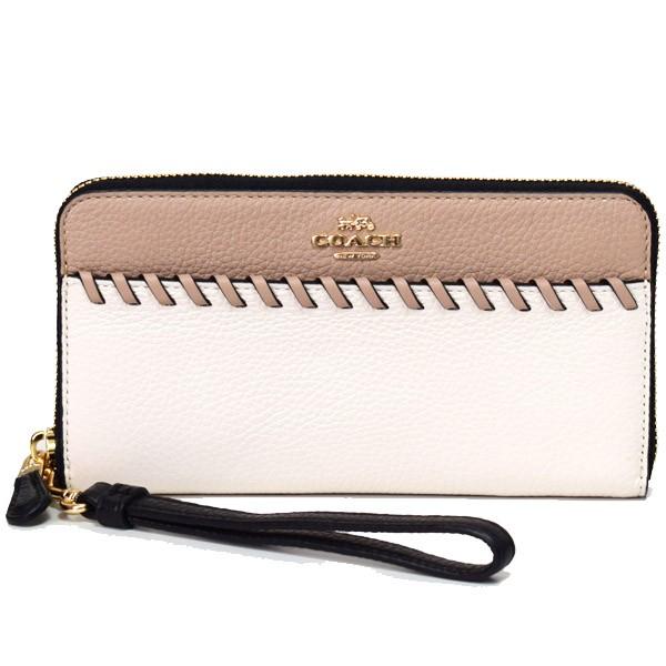 COACH（コーチ） 長財布 ペブルレザー ホイップステッチ 縫い目 リスト 