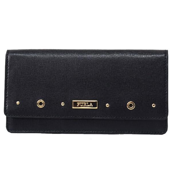FURLA（フルラ） 財布 レザー パンチング スタッズ リベット スリム 二 