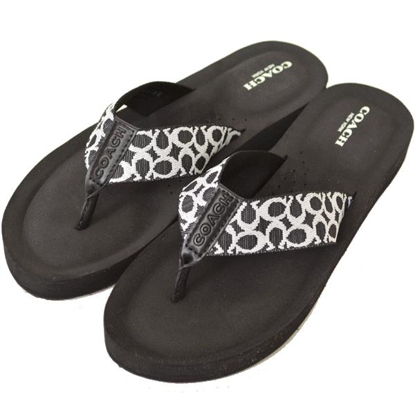COACH（コーチ） サンダル シグネチャー プリント サンダル ブラック