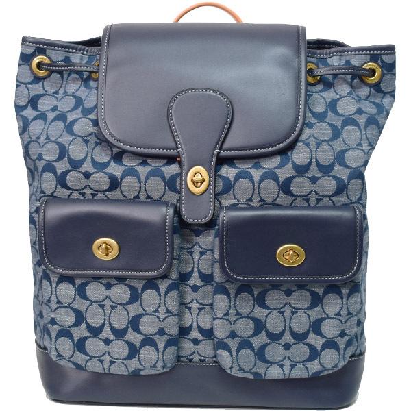 COACHリュック COACH F57754 MINI BILLIE BACKPACK IN PRINTED DENIM AND