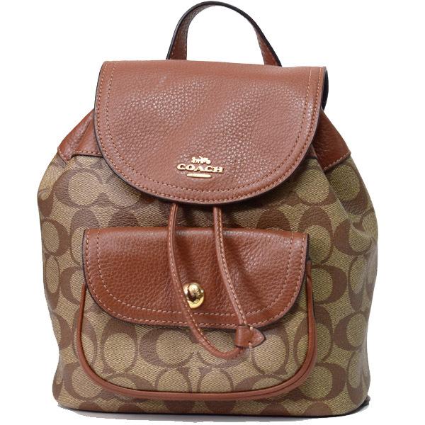 COACH コーチ　リュック　コーティングキャンパス×レザー　美品 COACH（コーチ） バッグ コーティングキャンバス ぺブルレザー