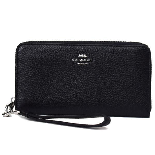 COACH（コーチ） 長財布 ぺブルレザー ロゴ リストレット ロング