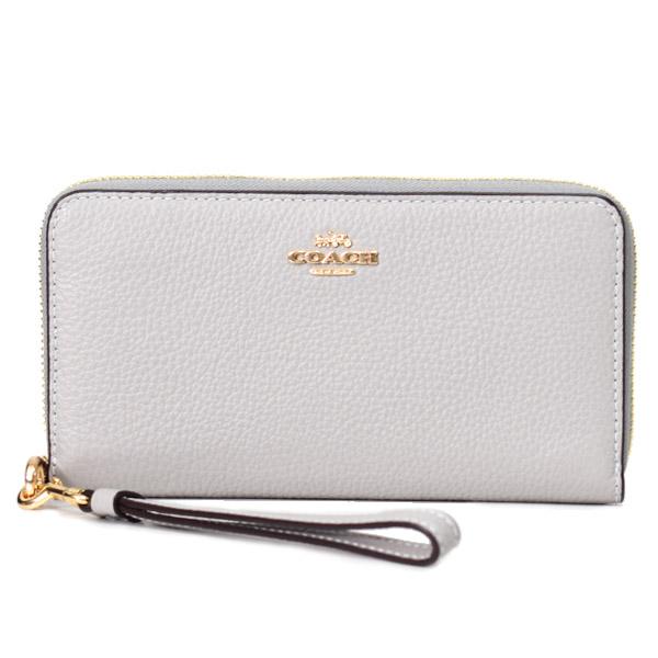 COACH（コーチ） 長財布 ぺブルドレザー ロゴ リストレット ロング