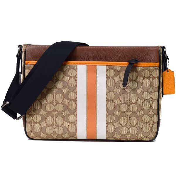 COACH コーチ バッグ メンズ ジャガード ぺブルレザー シグネチャー 