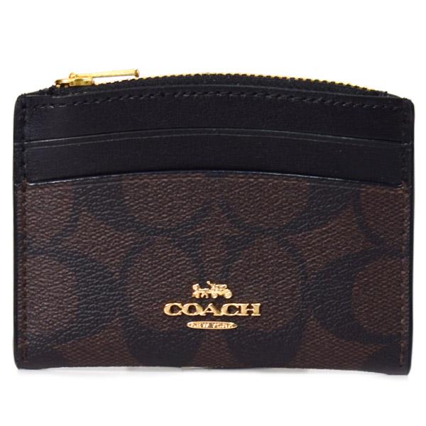 COACH コーチ カードケース コーティングキャンバス レザー  