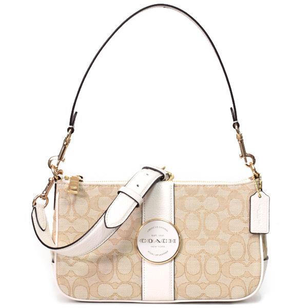 COACH コーチ バッグ ジャガード ぺブルレザー シグネチャー ロニー  