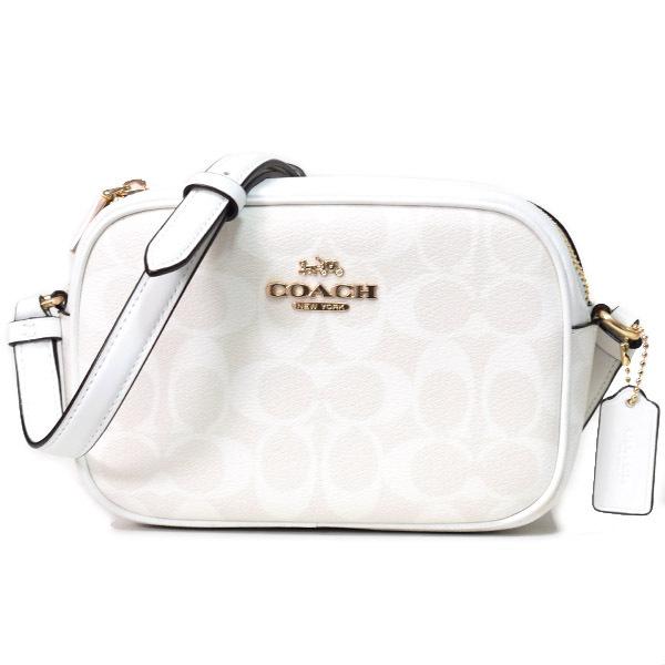 【極美品】COACH ショルダーバッグ ホワイト COACH（コーチ） バッグ コーティングキャンバス レザー シグネチャー
