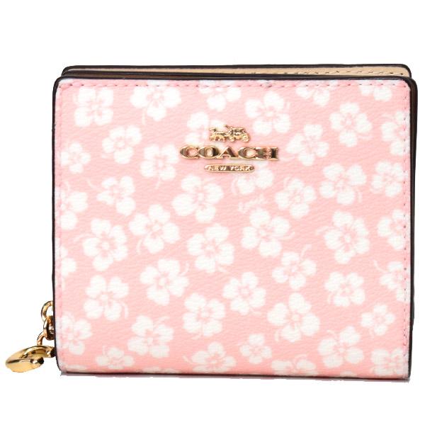 コーチ 財布 COACH レザー フローラル 花柄 スナップ ウォレット 二