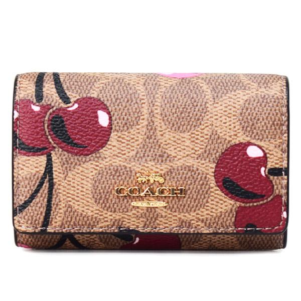 COACH チェリー柄 レザーキーケース COACH（コーチ） キーケース コーティングキャンバス レザー