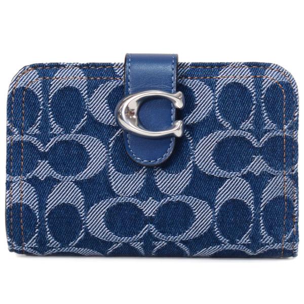【極美品】COACH 二つ折り財布 タビー ウォレット シグネチャー デニム COACH（コーチ） 財布 デニム レザー シグネチャー タビー ロゴ
