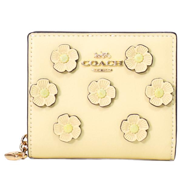 COACH コーチ 財布 レザー 花柄 アップリケ フローラル スナップ