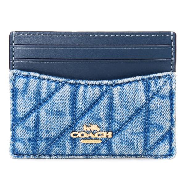 COACH（コーチ） カードケース デニム レザー キルティング ロゴ