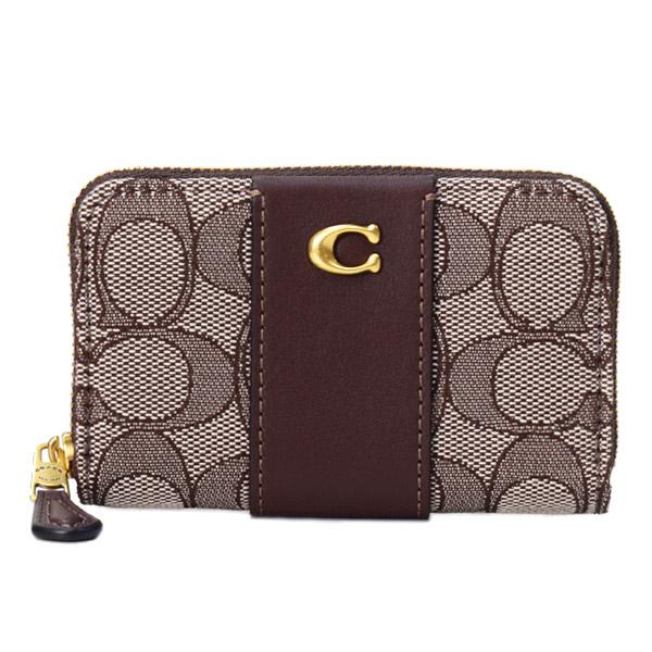 コーチ カードケース COACH ジャガード レザー シグネチャー エッセンシャル スモール ジップ アラウンド スクエア スリム ケース オークメイプル CBF23 COACH（コーチ） カードケース ジャガード レザー シグネチャー