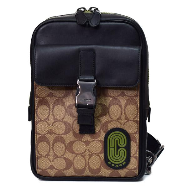 COACH コーチ バッグ メンズ コーティングキャンバス レザー 