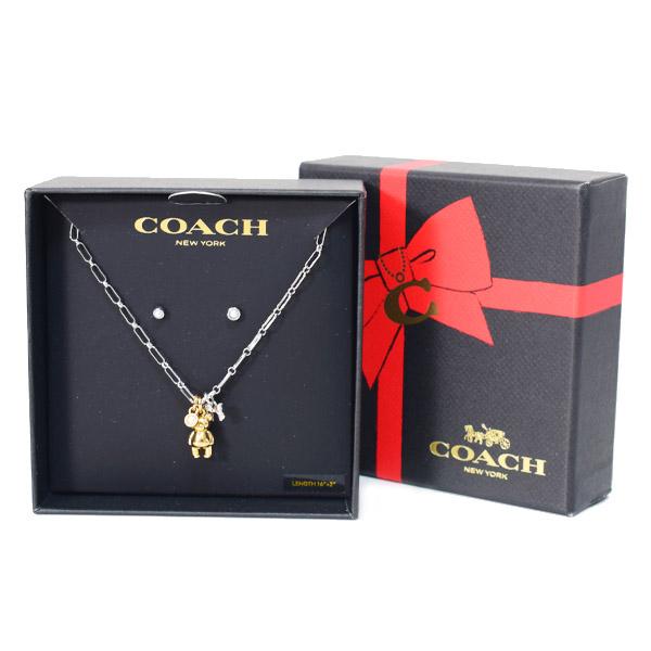 COACH（コーチ） ネックレス ピアス プレーテッドブラス パール