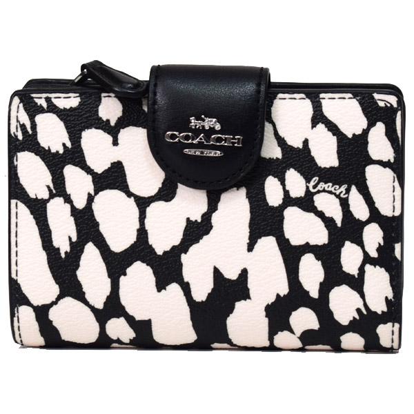 ミディアム財布 CD873 ミディアム コーナー ジップ ウォレット COACH（コーチ） 財布 レザー アニマル ミディアム コーナー ジップ