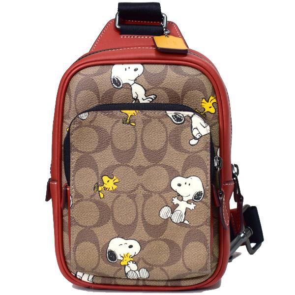 コーチ バッグ スヌーピー COACH コーティングキャンバス レザー 