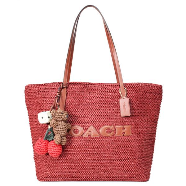 COACH（コーチ） バッグ かごバッグ ストロー レザー ラージ シティ