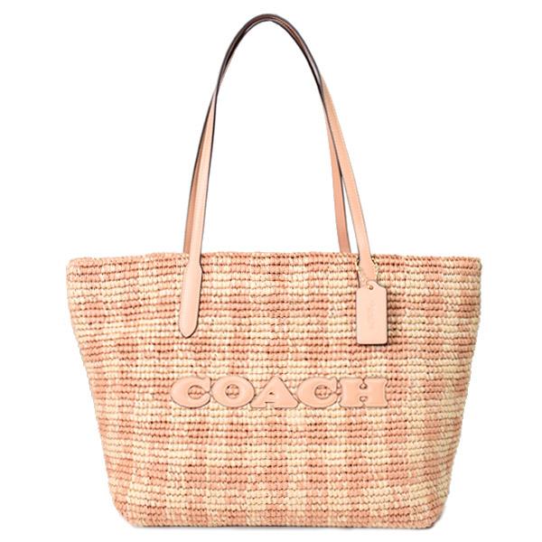 COACH（コーチ） バッグ かごバッグ ストロー レザー ギンガム