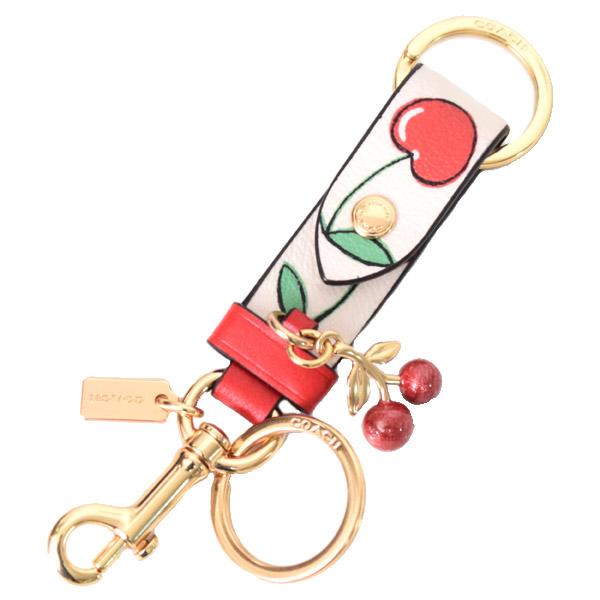 COACH コーチ レザー チェリー さくらんぼ キーホルダー バッグチャーム COACH コーチ レザー チェリー さくらんぼ 明瞭 キーホルダー