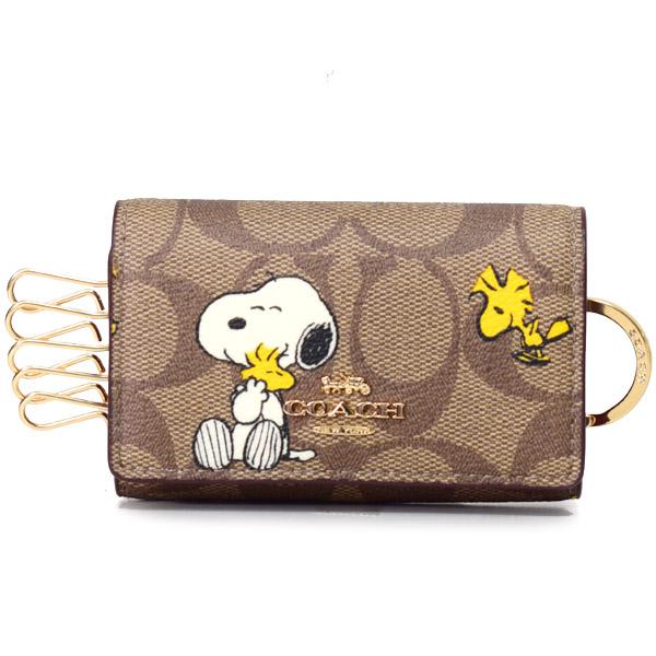 COACH コーチ キーケース スヌーピー ピーナッツ コラボ ウッド COACH コーチ キーケース スヌーピー ピーナッツ コラボ ウッド