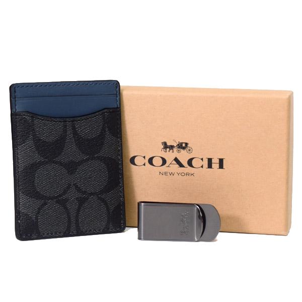 COACH（コーチ） カードケース メンズ コーティングキャンバス レザー