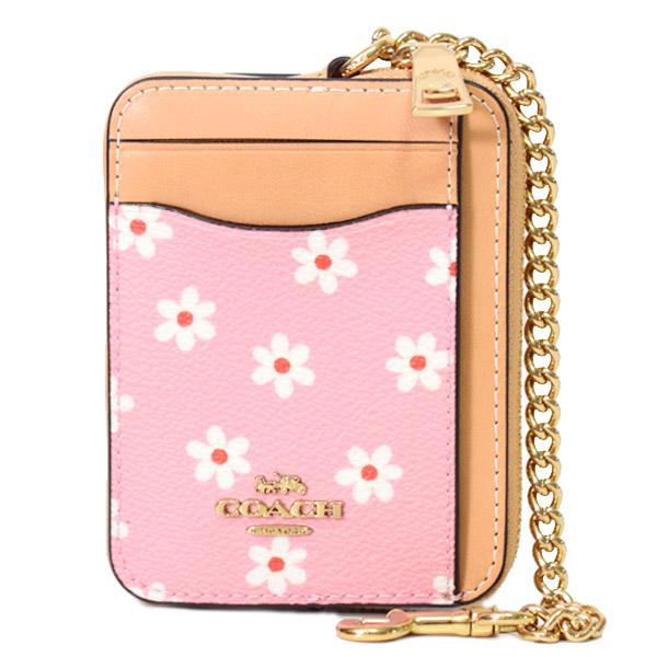 COACH（コーチ） コインケース レザー フラワー 花柄 チェーン ロゴ