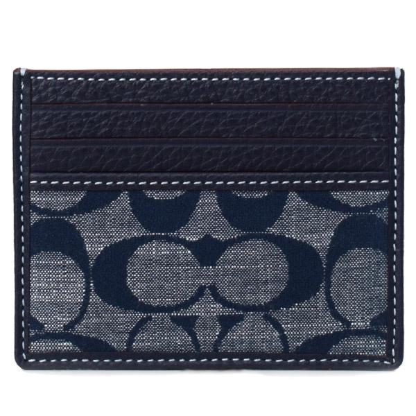 コーチ カードケース COACH シャンブレー レザー シグネチャー スリム