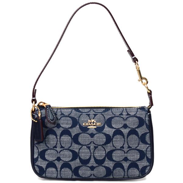 COACH（コーチ） マルチポーチ シャンブレー レザー シグネチャー