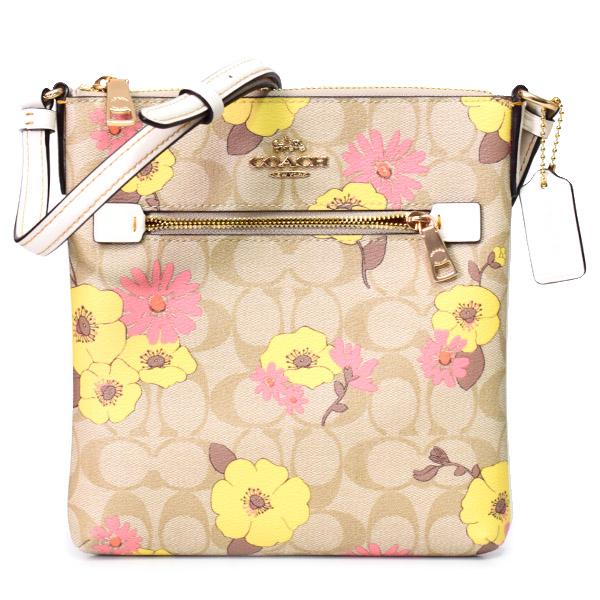 コーチ バッグ COACH コーティングキャンバス レザー シグネチャー 花