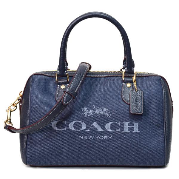 COACH（コーチ） バッグ デニム レザー ローワン サッチェル ロゴ 2WAY