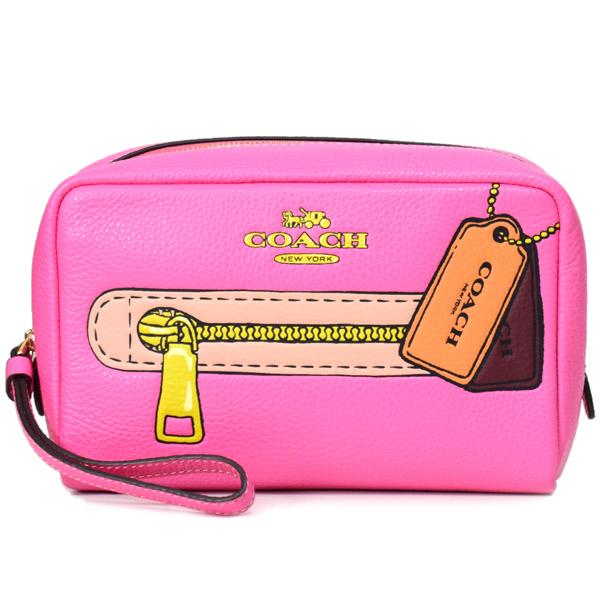 COACH コーチ コスメポーチ ぺブルレザー デンプシー ボクシー