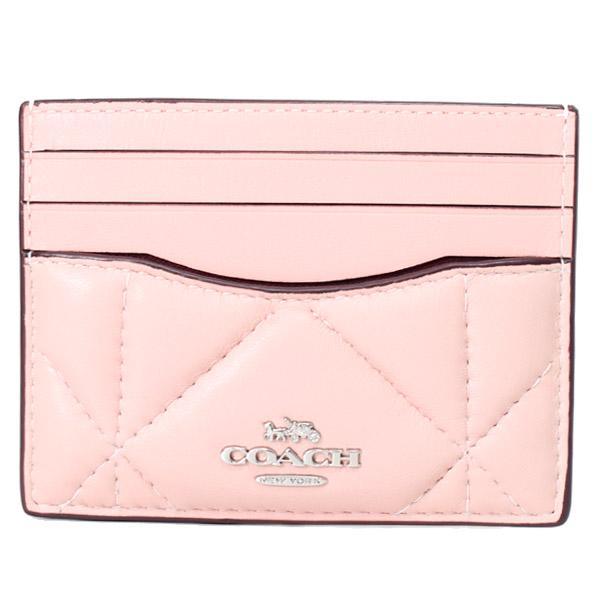 COACH カードケース ケース キルティング ピンク COACH（コーチ） カードケース レザー ダイヤモンド キルティング ロゴ