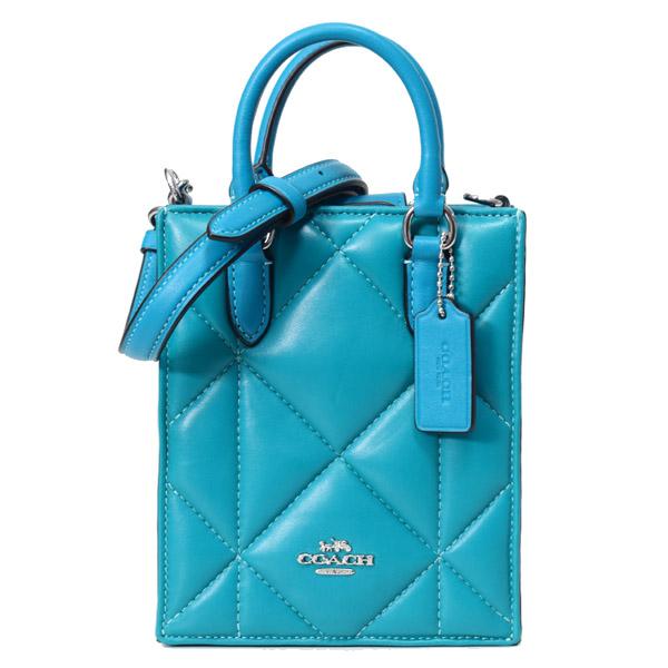 COACH コーチ スマホショルダー レザー ノースサウス キルティング  