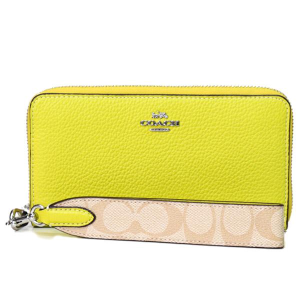 COACH（コーチ） 長財布 ぺブルレザー シグネチャー リストレット ロゴ